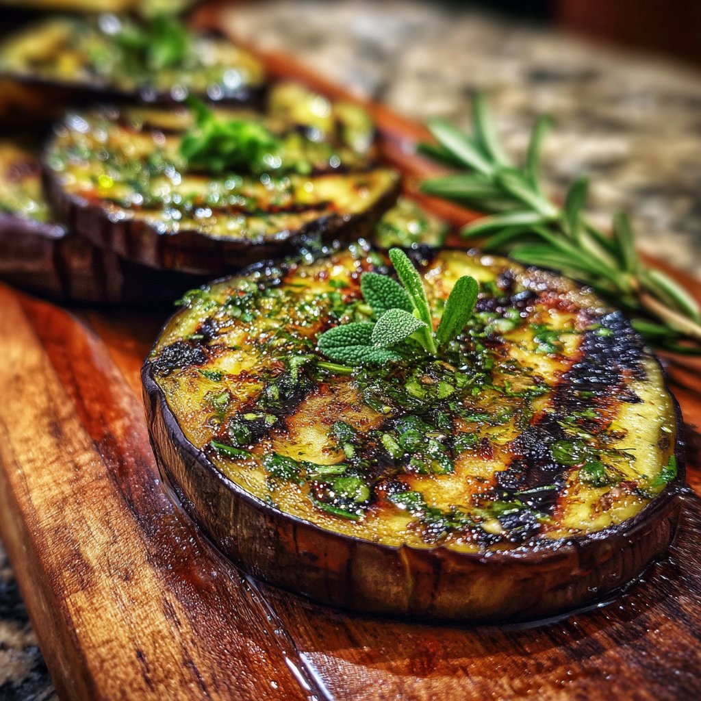 Auberginen mediterran mit Kräuteröl