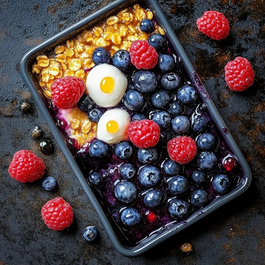 Heidelbeer-Haferflocken-Auflauf