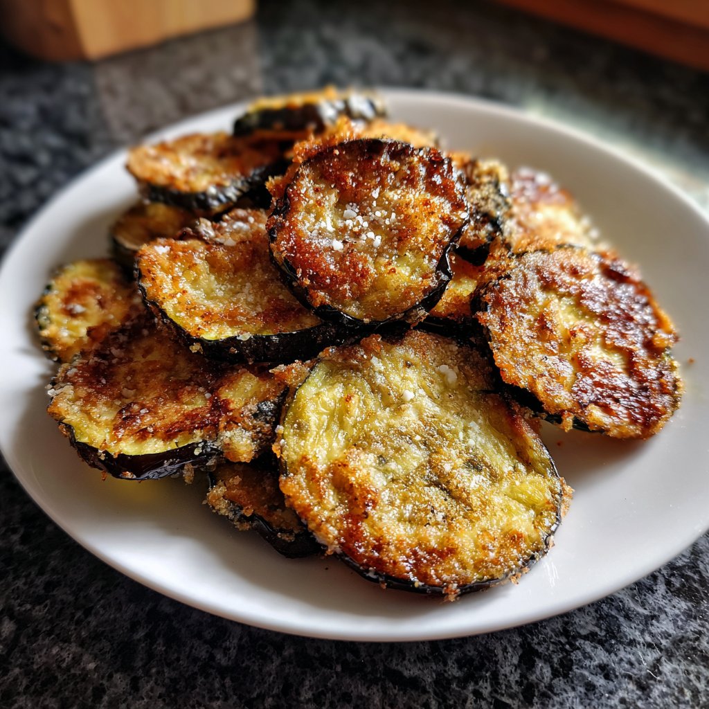 Auberginen aus der Pfanne knusprig