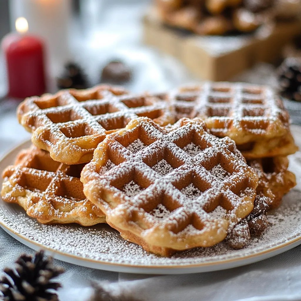 Lebkuchen-Waffeln mit Puderzucker