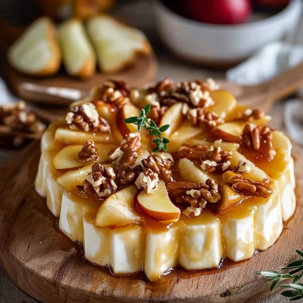 Apfel-Camembert-Spieße mit Walnüssen