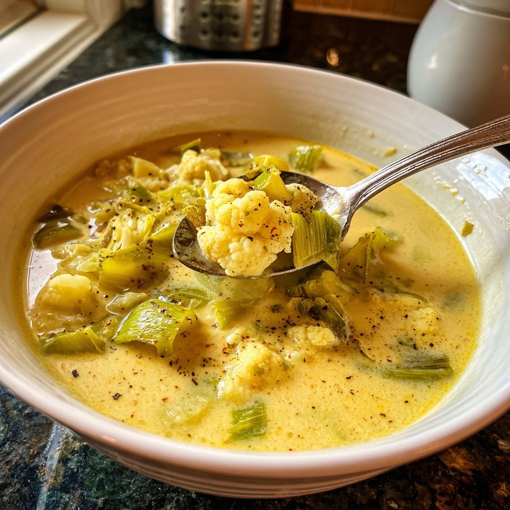 Blumenkohlsuppe mit Lauch