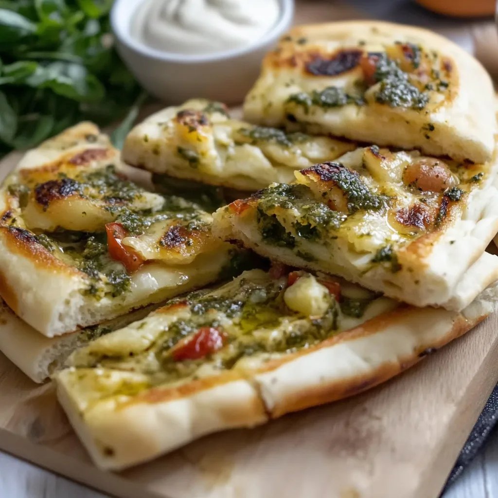 Hähnchen-Pesto-Pfannenbrot