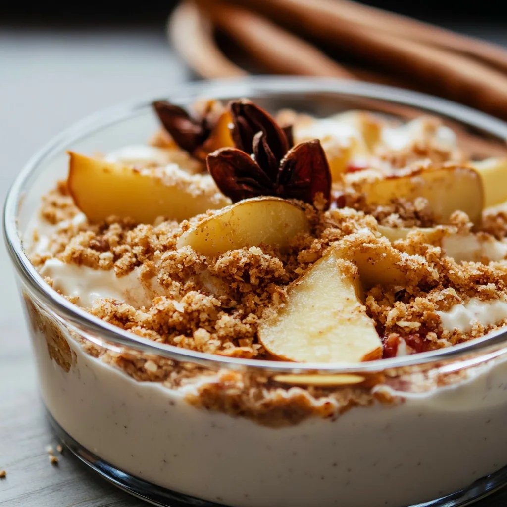 Bratapfel-Crumble auf Zimtcreme
