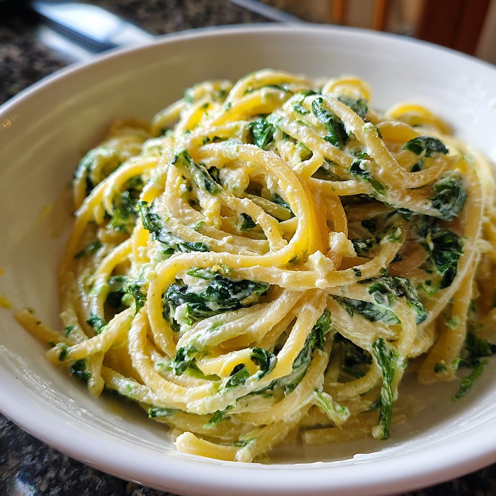 Spaghetti mit Spinat und Ricotta