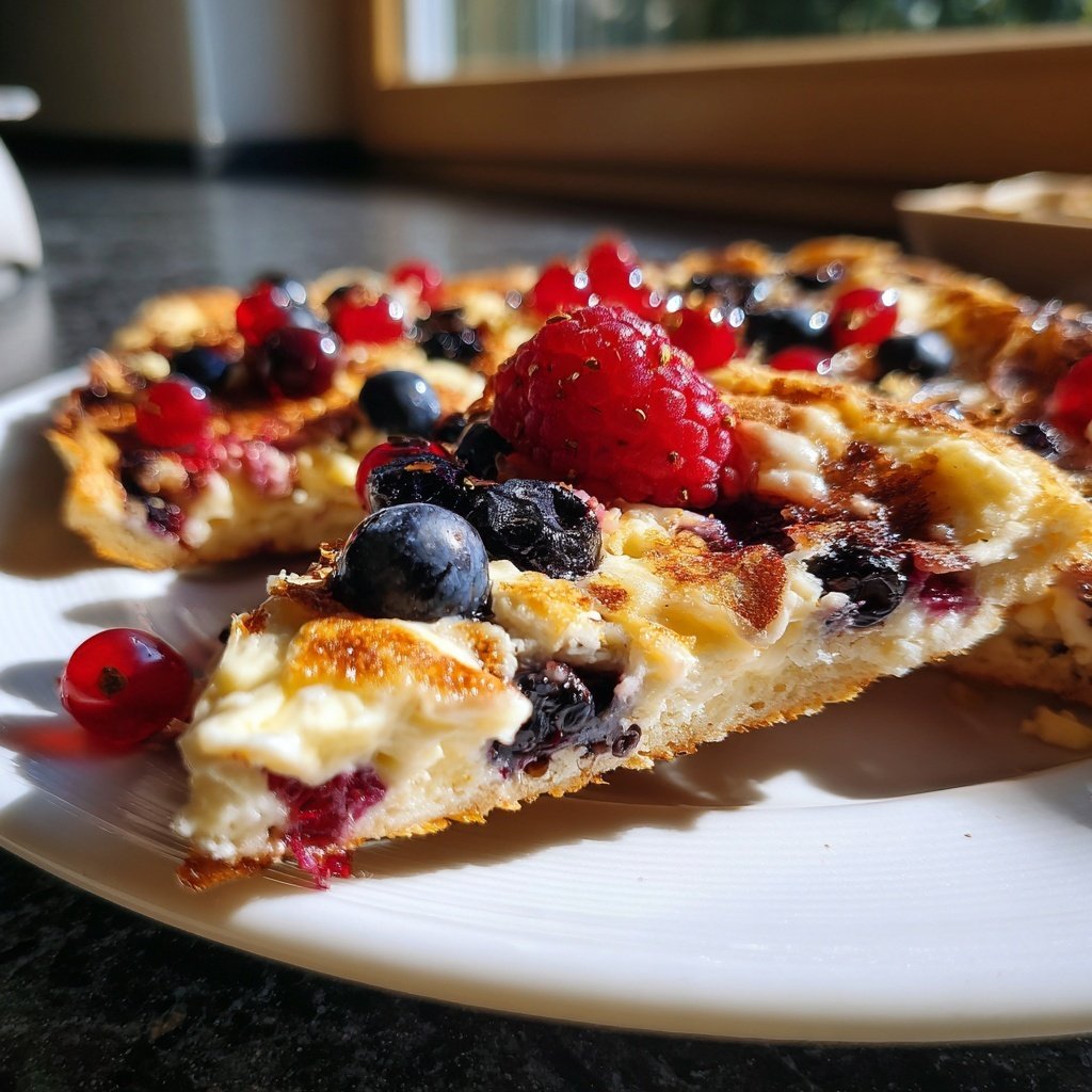 Pfannkuchen mit Quark und Beeren